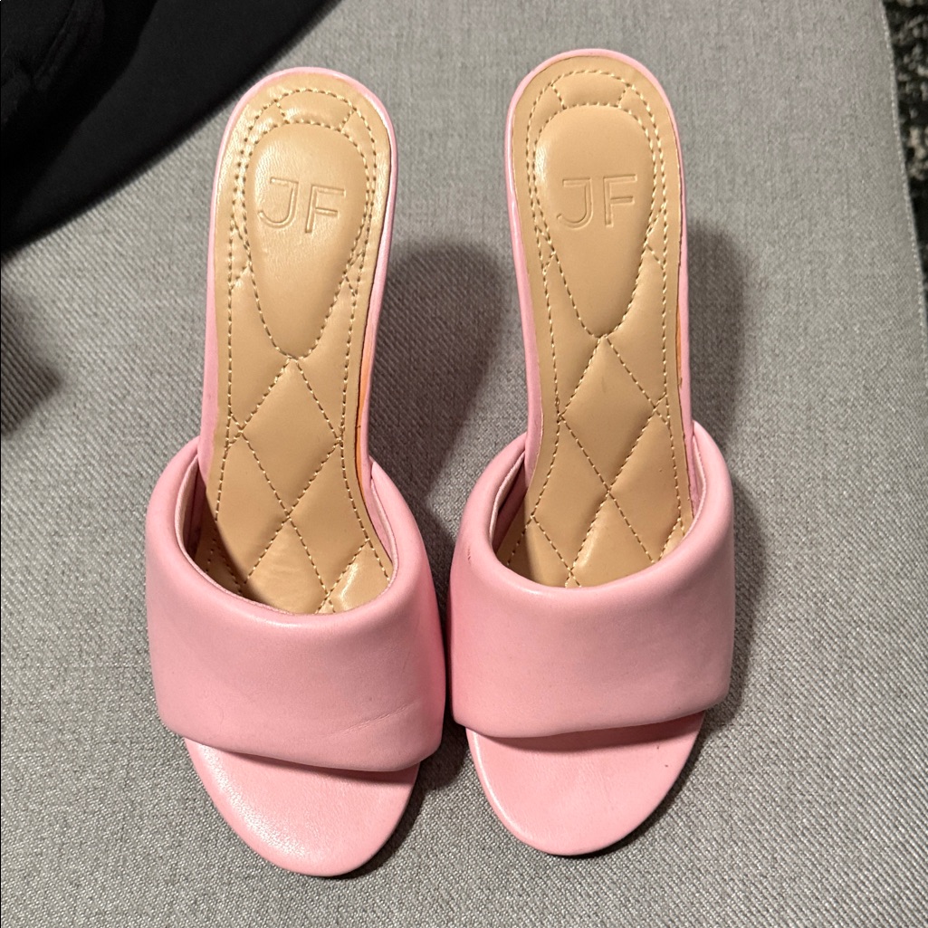 Pink Chunky Heels Wedges Just Fab Like New Size 7